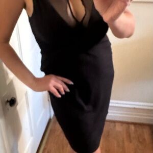 BCBGeneratiom Black Mini Dress mesh detail L